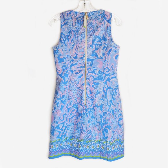 Lilly Pulitzer Mila Stretch Shift Dress • Boca Blue Sea What I Sea - Picture 3 of 7
